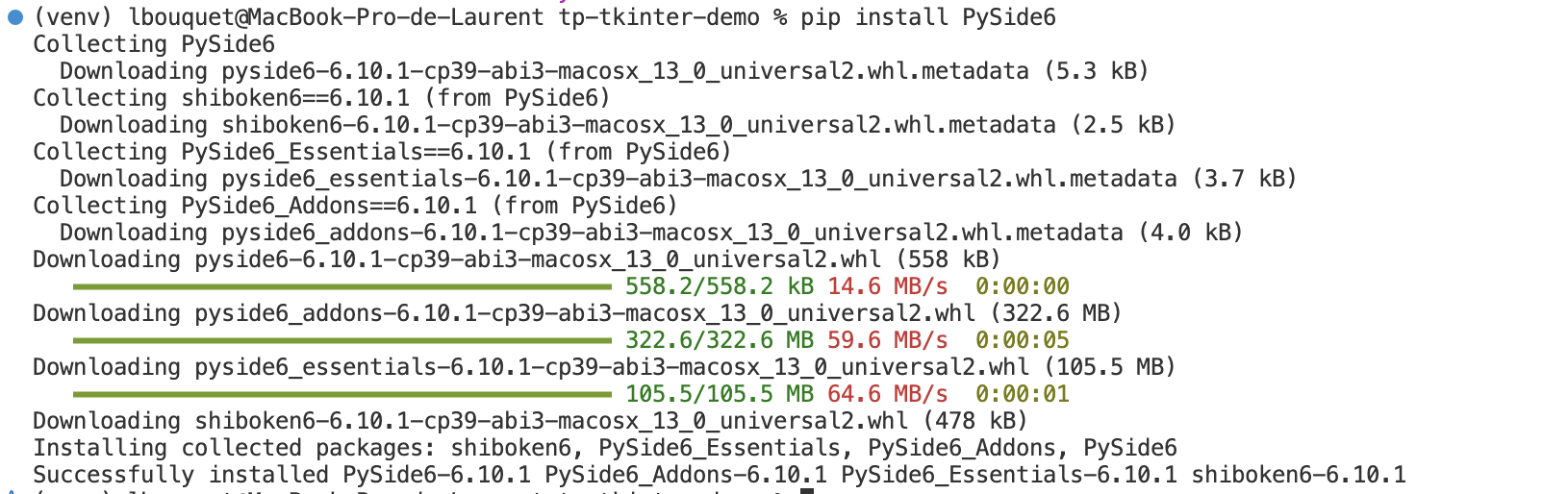 Installation de PySide6